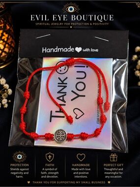 ✝️Red Handmade Protection Bracelet St Benedict✝️